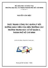 Luận văn Thực trạng công tác quản lý bồi dưỡng giáo viên của hiệu trưởng các trường trung học cơ sở quận 3, thành phố Hồ Chí Minh