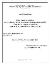 Luận văn Thực trạng công tác quản lý hoạt động giáo dục phòng chống ma túy của hiệu trưởng các trường trung học phổ thông tỉnh An Giang