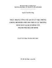 Luận văn Thực trạng công tác quản lý việc phòng chống bệnh béo phì cho trẻ ở các trường mầm non tại quận bình tân thành phố Hồ Chí Minh