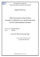 Luận văn Thực trạng quản lí hoạt động dạy học cá thể hóa ở các trường tiểu học quận 10 thành phố Hồ Chí Minh