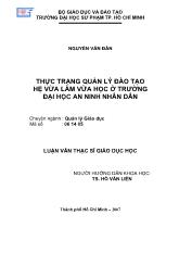 Luận văn Thực trạng quản lý đào tạo hệ vừa làm vừa học ở trường đại học an ninh nhân dân