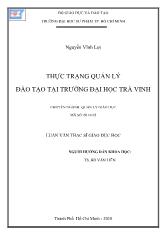 Luận văn Thực trạng quản lý đào tạo tại trường đại học Trà Vinh
