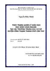 Luận văn Thực trạng quản lý giáo dục học sinh chưa ngoan tại các trường trung học cơ sở huyện Vĩnh Thạnh thành phố Cần Thơ