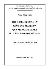 Luận văn Thực trạng quản lý giáo dục mầm non qua mạng internet ở thành phố Hồ Chí Minh