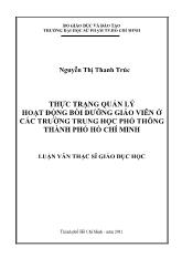 Luận văn Thực trạng quản lý hoạt động bồi dưỡng giáo viên ở các trường trung học phổ thông thành phố Hồ Chí Minh
