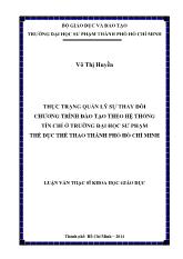 Luận văn Thực trạng quản lý sự thay đổi chương trình đào tạo theo hệ thống tín chỉ ở trường đại học sư phạm thể dục thể thao thành phố Hồ Chí Minh