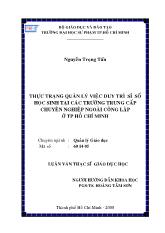 Luận văn Thực trạng quản lý việc duy trì sĩ số học sinh tại các trường trung cấp chuyên nghiệp ngoài công lập ở Tp Hồ Chí Minh
