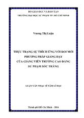 Luận văn Thực trạng sự thích ứng với đổi mới phương pháp giảng dạy của giảng viên trường cao đẳng sư phạm Sóc Trăng