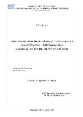 Luận văn Thực trạng tự đánh giá năng lực giảng dạy của giáo viên cơ sở ii trường đại học lao động – Xã hội thành phố Hồ Chí Minh