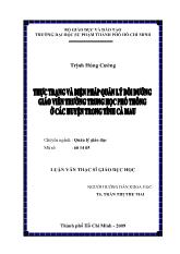 Luận văn Thực trạng và biện pháp quản lý bồi dưỡng giáo viên trường trung học phổ thông ở các huyện trong tỉnh Cà Mau
