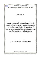 Luận văn Thực trạng và giải pháp quản lý hoạt động giáo dục hướng nghiệp của hiệu trưởng các trường THPT quận Thốt Nốt, thành phố Cần Thơ hiện nay