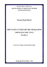 Luận văn Tiếp tuyến và mối liên hệ với đạo hàm trong dạy học Toán ở lớp 11