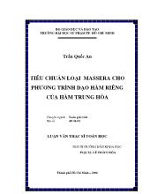Luận văn Tiêu chuẩn loại massera cho phương trình đạo hàm riêng của hàm Trung Hòa