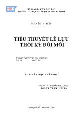 Luận văn Tiểu thuyết lê lựu thời kỳ đổi mới