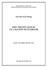 Luận văn Tiểu thuyết lịch sử của Nguyển Xuân Khánh