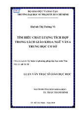 Luận văn Tìm hiểu chất lượng tích hợp trong sách giáo khoa ngữ văn 6 trung học cơ sở
