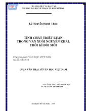 Luận văn Tính chất triết luận trong văn xuôi Nguyễn Khải, thời kì đổi mới