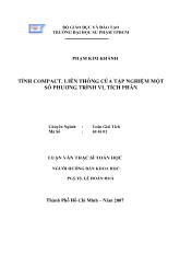 Luận văn Tính compact, liên thông của tập nghiệm một số phương trình vi, tích phân