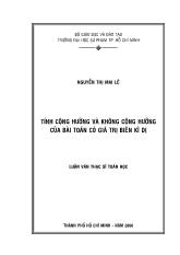 Luận văn Tính cộng hưởng và không cộng hưởng của bài toán có giá trị biên kì dị