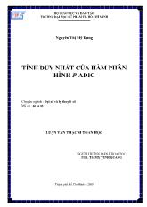 Luận văn Tính duy nhất của hàm phân hình P - Adic