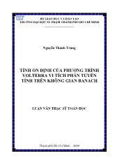 Luận văn Tính ổn định của phương trình volterra vi tích phân tuyến tính trên không gian banach