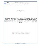 Luận văn Tổ chức tự học ở nhà nhằm phát huy tính tích cực, tự lực học tập của học sinh trong dạy học chương “các định luật bảo toàn” - Sgk Vật lí 10