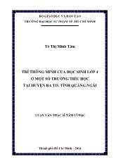 Luận văn Trí thông minh của học sinh lớp 4 ở một số trường tiểu học tại huyện Ba Tơ, tỉnh Quảng Ngãi