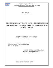 Luận văn Truyện ngắn Thạch Lam – Truyện ngắn pauxtốpxki: sự gặp gỡ của phong cách nghệ thuật