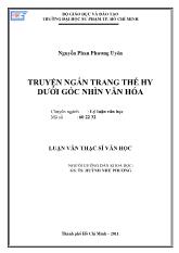 Luận văn Truyện ngắn trang Thế Hy dưới góc nhìn văn hóa