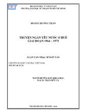 Luận văn Truyện ngắn yêu nước ở huế giai đoạn 1964 – 1975