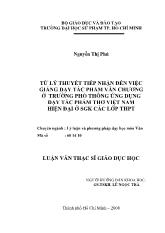Luận văn Từ lý thuyết tiếp nhận đến việc giảng dạy tác phẩm văn chương ở trường phổ thông ứng dụng dạy tác phẩm thơ Việt Nam hiện đại ở sgk các lớp THPT