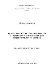 Luận văn Tự nhận thức bản thân của học sinh lớp 4, 5 tại trường tiểu học Nguyễn Bỉnh Khiêm, thành phố Hồ Chí Minh