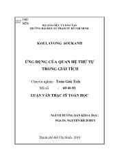 Luận văn Ứng dụng của quan hệ thứ tự trong giải tích