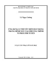 Luận văn Ứng dụng lí thuyết điểm bất động trong hình nón vào phương trình vi phân phi tuyến