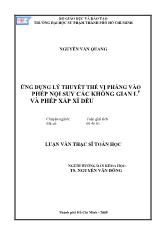 Luận văn Ứng dụng lý thuyết thế vị phẳng vào phép nội suy các không gian lp và phép xấp xỉ đều