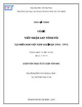 Luận văn Vấn đề tiếp nhận lep tônxtôi tại miền nam Việt Nam giai đoạn 1954 - 1975