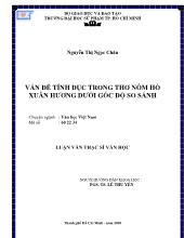 Luận văn Vấn đề tính dục trong thơ nôm hồ xuân hương dưới góc độ so sánh
