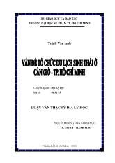 Luận văn Vấn đề tổ chức du lịch sinh thái ở Cần Giờ – Tp. Hồ Chí Minh