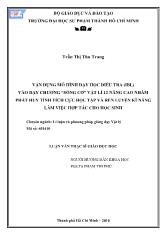 Luận văn Vận dụng mô hình dạy học điều tra (ibl) vào dạy chương “sóng cơ” vật lí 12 nâng cao nhằm phát huy tính tích cực học tập và rèn luyện kĩ năng làm việc hợp tác cho học sinh