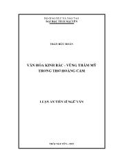 Luận văn Văn hóa kinh bắc - Vùng thẩm mỹ trong thơ hoàng cầm