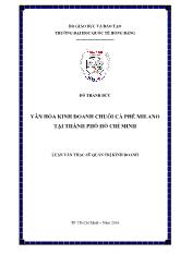 Luận văn Văn hóa kinh doanh chuỗi cà phê milano tại thành phố Hồ Chí Minh