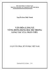 Luận văn Văn hóa làng xã vùng đồng bằng bắc bộ trong sáng tác của Trần Tiêu