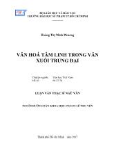 Luận văn Văn hoá tâm linh trong văn xuôi trung đại