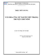 Luận văn Văn hóa ứng xử người việt trong truyện thơ Nôm