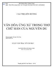 Luận văn Văn hóa ứng xử trong thơ chữ hán của Nguyễn Du