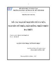 Luận văn Về các đại số nguyên tố và nửa nguyên tố thỏa mãn đồng nhất thức đa thức