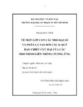 Luận văn Về một lớp con các md5 - Đại số và phân lá tạo bởi các k - Quỹ đạo chiều cực đại của các md5 - nhóm liên thông tương ứng