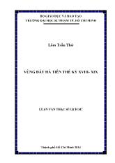 Luận văn Vùng đất hà tiên thế kỷ XVIII - XIX