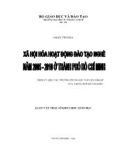 Luận văn Xã hội hóa hoạt động đào tạo nghề đến năm 2010 (trên cứ liệu các trường Trung học chuyên nghiệp của T.P. Hồ Chí Minh)