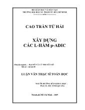 Luận văn Xây dựng các L - Hàm p - adic